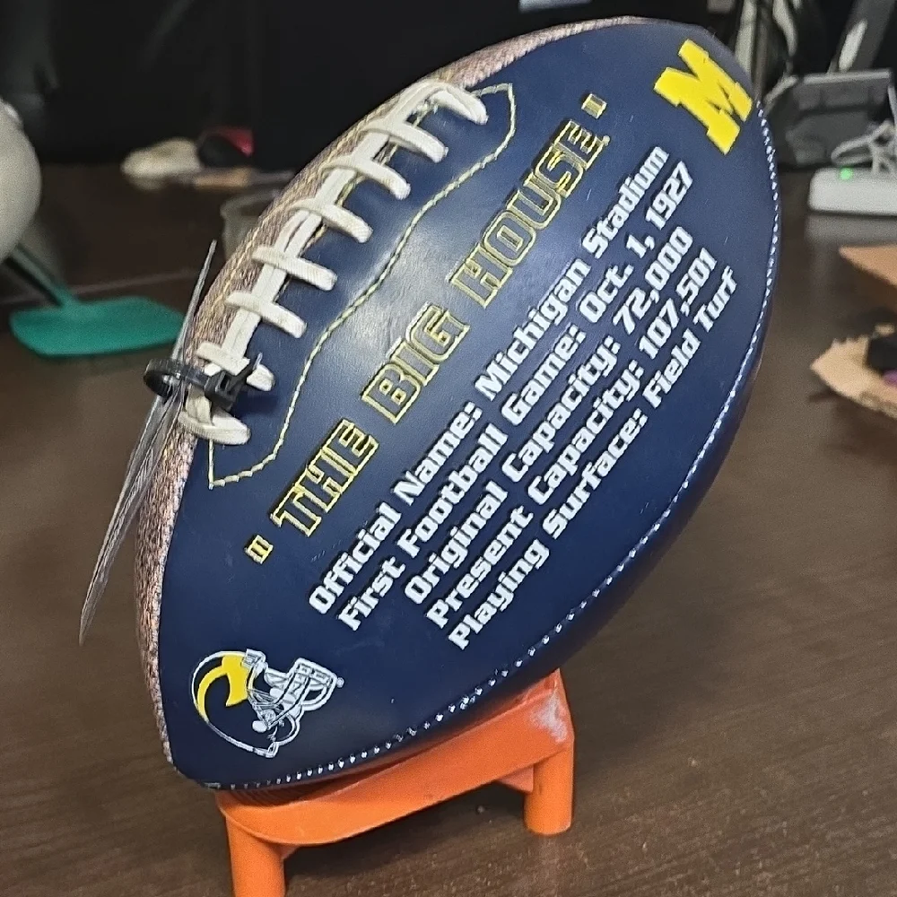 NCAA Blue and Yellow Football Display Shelf